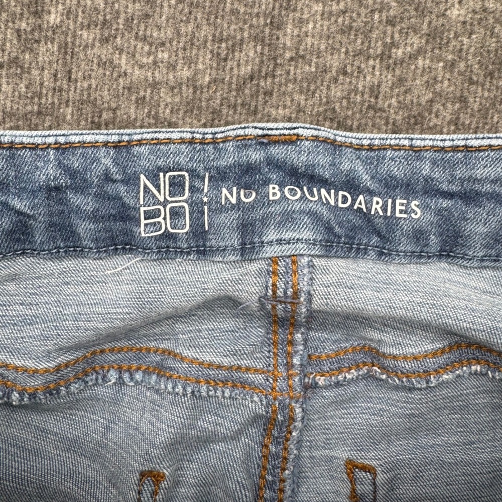 No Boundaries Womens High Rise Distressed Skinny Jeans Medium Wash Blue Size 7 - Picture 11 of 12